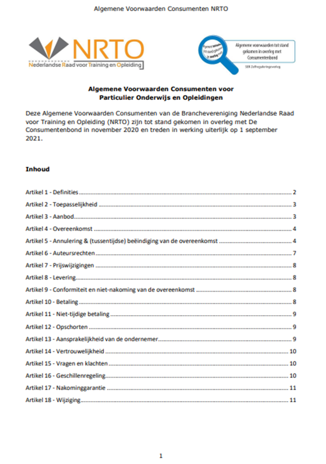 Algemene Voorwaarden 1